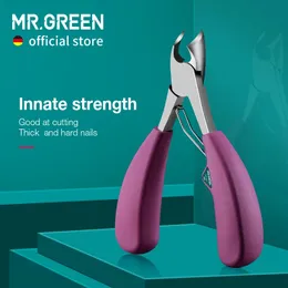 Mr.Green Nail Clipper 스테인레스 스틸 내장 발톱 발톱 Clipper 두껍고 단단한 손톱 페디큐어 매니큐어 도구 240219