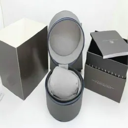 sell Top quality New Luxury round leather Boxes Tag he-uer gray Gift Box Men's Watch Boxes180Z