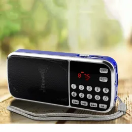 라디오 노인 카드 Multibutton Play 라디오 L088 LED 조명이있는 다기능 휴대용 실외 라디오
