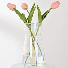 Vaso de vidro iridescente de 8 "de altura - para flores, peças centrais, decoração de casa