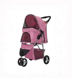 Pet Stroller Cat Dog 3 Wheel Goog قابلة للطي خفيفة الوزن السفر Carrier3784213