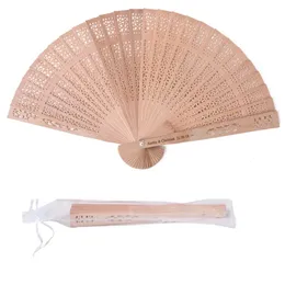 Personalized Wooden hand fan Wedding Favors and Gifts For Guest sandalwood hand fans organza bag