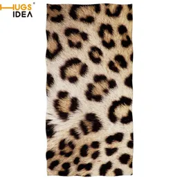 Hugsidea Leopard Print Zebra Python Tiger Giraffe Animal Beach Microfiberバスクイックドライハンドフェイスタオルブランケット201217252J