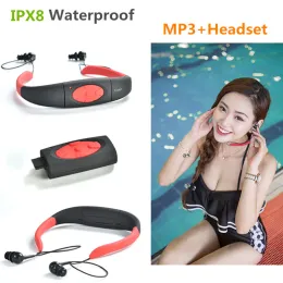 Player IPX8 à prova d'água 8GB Underwater Sports MP3 Music Player Neckband Stereo Audio Headphone com para mergulho Piscina Walkman