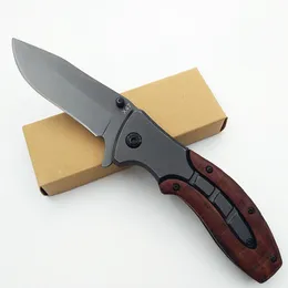 X47 Wooden/Steel Handle Folding Knife 440 Blade Hunting Survival Tactical Cool Pocket Knife EDC Tools S220