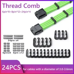 コンピューターケーブル24pcs 3.0-3.6mm PC電源配線のためのケーブルコンボオーガナイザー6/8/24ピンビデオカードマネージャークランプクリップ