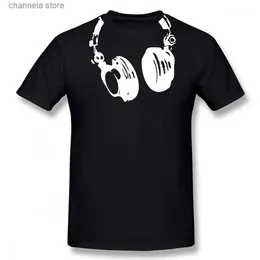 남자 티셔츠 DJ 헤드폰 T 셔츠 그래픽 스트리트웨어 짧은 슬리브 O- 넥하라 주쿠 음악 테크노 티셔츠 재미있는 남성 의류 숙녀 t240227