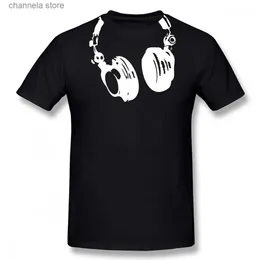 قمصان الرجال DJ سماعات الرأس thirts graphic streetwear short sweve o-neck harajuku music there there funcy mens for ladies t240227