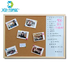 Whiteboards XINDI 30*40cm Whiteboard Cork Board Combination 3 1 Dry Wipe Bullentin Drawing Board Pine Wood Frame New Magnetic Whiteboards