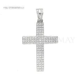 Moissanite High Cross Pendant Sterling Sier 10K 14K Necklace Religious Jewelry