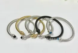 DY Bracciale aperto intrecciato Bracciale da donna Bracciale con diamanti Moda romantica Lusso Regalo per la festa della mamma Gioielli Regali Portagioie popolare europeo e americano