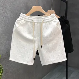 Shorts masculinos verão designer carta solta casual luz luxo homens jacquard meia calças streetwear