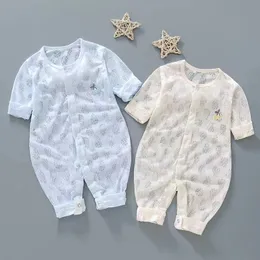 Baby-Overall, Sommerkleidung für Jungen und Mädchen, dünne, langärmelige Frühlings- und Herbstpyjamas, klimatisierte Kleidung und Overall für Neugeborene