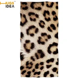 HUGSIDEA Stampa leopardata Zebra pitone Tigre giraffa Pelliccia animale Spiaggia Bagno in microfibra Asciugamano viso ad asciugatura rapida Coperta 201217229i