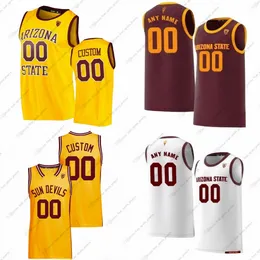 Custom NCAA Arizona State Sun Devils College Basketball Frankie Collins Malachi Davis Alonzo Gaffney Braelon Green Bobby Hurley Kamari Lands Brycen Long