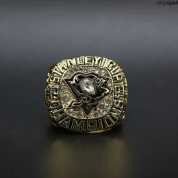 WGV0 Designer Pamięci Ring Band NHL 1991 Pittsburgh Penguin Championship Ring 5O64