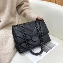 2021 V Pattern Quilted Shoulder Bags for Women High Quality Pu Leather Flap Messenger Bag Female Noble Temperament Sling Handbag284D