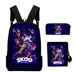 Backpack Cartoon Novelty SK8 The Infinity 3D Print 3pcs/Set Pupil School Bags Laptop Daypack Inclined Shoulder Bag Pencil Case