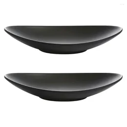 Dinnerware Sets 2 Pcs Seafood Sushi Plate Black Dessert Plates Serving Ingot Shaped Tray Bowl A5 Melamine Party Snack Tableware Restaurant