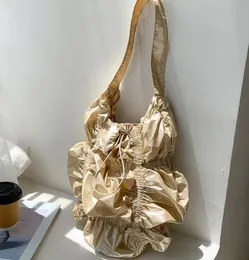 Borsa sottobraccio morbida plissettata di design Borsa hobo regolare irregolare plissettata da donna Borsa a tracolla casual a spalla di grande capacità Borsa a tracolla con coulisse