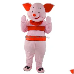 Mascot Piglet Pig Costume Friend Party Fancy Dress Halloween Födelsedagsutrustning ADT Size Drop Delivery Apparel Costumes Dheft