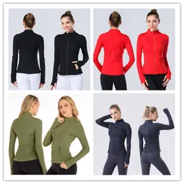 Lulu Define Define Yoga Jacket Fitness Running Street 여자 요가 재킷 상단 열린 앞면 없음 모자 꽉 피팅 재킷 캐주얼 마모 Luluemon