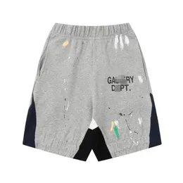 Shorts esportivos casuais femininos masculinos Galleryes Depts Shorts Designer colorido jato de tinta pintado à mão francês clássico impresso malha esportiva shorts com cordão Shorts de rua