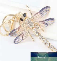 Dragonfly Pendant Charm Rhinestone Crystal Pres Bag Bage Keyring سلسلة مفاتيح الإكسسوارات حفل الزفاف هدية 3342564