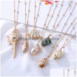 Ожерелья с подвесками в богемном стиле, ожерелье из ракушек, натуральный морской пляж, подвеска в виде ракушки для женщин, женский каури, летняя вечеринка, подарок, ювелирные изделия с Dhzx7