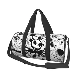 Outdoor Bags Cute Skull Sport Fashion Gothic Large Gym Bag Portable Men Women Pattern Handbag Training Fitness