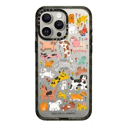 Cell Phone Cases CASETIFY cartoon Colored Puppies Case For iPhone15 14 13 11 12 Pro Max Colorful Shockproof Clear Cover