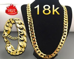 20-28inch chains necklaces 18k gold plated necklace Bracelet 6MM fashion for men womens jewelry High quality6806818