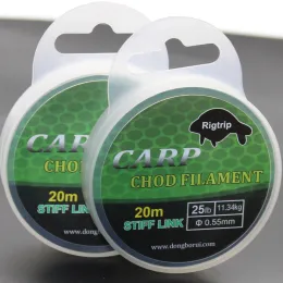 Linhas de pesca de fluorocarbono, fio de 20m para carpa, alimentador de monofilamento, fio de pesca de carpa, fibra de carbono, linha líder, filamento chod