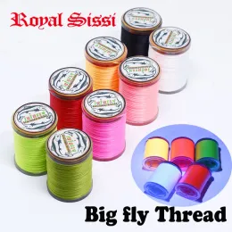 Lures Royal Sissi new 8colors assorted set 250D 3/0 big fly thread for saltwater bass pike fly tying thread strong fluorescent thread