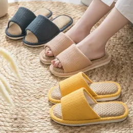 Slippers Women's Cotton And Linen Fabric Art Indoor Couple Anti Slip Soft Sole Pantoufles