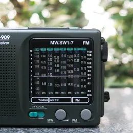 Radio World Band Mottagare Bekväm Radio 5251610 KHz Retro Pocket Radio 17 9 Band Black Tecsun R909 Portable Radio FM Portable