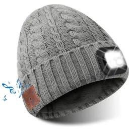 Cuffie per la gestione di sport escursionistici inverno warm bluetooth cappello da proiettore di cuffie beanie con berretto da musica a led altoparlanti incorporati