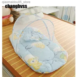 Conjuntos de cama recém-chegado berço dobrável portátil rede dobrável mosquito net bebê tapete travesseiro maio berço q240228