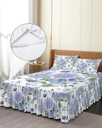 Sängkjol Spring akvarell hortensia elastisk utrustad sängflykt med örngott madrass täcker sängkläder set ark