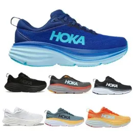 Hoka Bondi 8 Running Shoes Men Women Trainer Tennis Sneaker 2023 Man Woman Designer Black White Bellwether Goblin Blue Mountain Spring