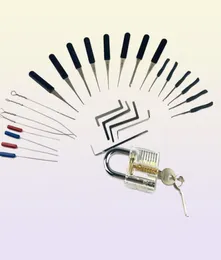 Fechaduras de porta kit de ferramentas de serralheiro iniciante lockpicking jogo conjunto múltiplas ferramentas combinação de bloqueio claro presentes engraçados para homem 2209069145224