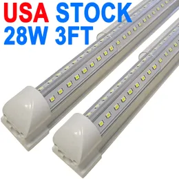 3ft LED -butiksljus Fixtur 3FEET 28W 2800LM 3 'Garage Light 36' 'T8 Integrerat LED -rör, Plug and Play High Output Ytmonter, länkbara LED -glödlampor Garage Crestech