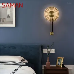 Wall Lamp SAMAN Classical Wall-Mounted Light Creative Clock Indoor Shape Fixtures Lamps LED Home Parlor Decoration
