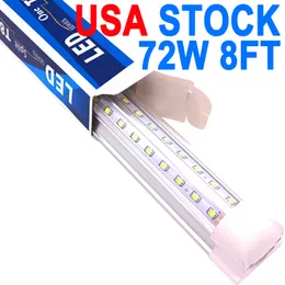 25Pack LED T8 Shop Light, 8FT 72W 6500K Luz diurna Branca LED conectável Luzes de tubo integradas Luzes de barra LED para garagem elétrica com fio, Celeiro de oficina USA STOCK crestech