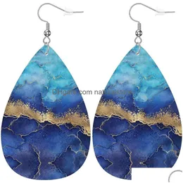 Other Zthll Pu Leather Earrings For Women Teardrop Girls Gift Drop Dangle Drop Delivery Jewelry Necklaces Pendants Dhdms