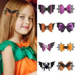 Hair Accessories Halloween Bow Clips For Girls Cute Small Bat Ghost Pumpkin Hairpins Barrettes Children Hairgrips Fashion