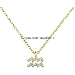 Anhänger-Halsketten Pavoi 14K vergoldete CZ-Astrologie-Halskette Geschenke für Frauen Sternzeichen-Halsketten Drop-Lieferung Schmuck Halsketten Anhänger Dhfsa