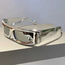نظارة شمسية Kammpt Y2K التعبئة والتغليف الجولة النظارات الشمسية 2023 جديدة ميتال حافة في الهواء الطلق للسيدات المظلة المظلة المظلة تصميم العلامة التجارية الرجعية UV400 نظارات J240226