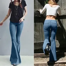 Kadınlar kot pantolonlar kadın dipleri parlar orta bel denim streç ince püskül pantolonlar cepli vetement femme