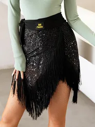 Scene Wear Latin Dance Women Performance Costume Fringe Half kjol Training Ballroom Rumba Samba Tassels Dancewear Practice